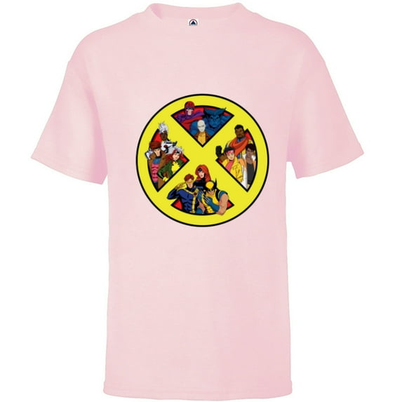 Marvel Studios X-Men ’97 Animated Series Team X-Logo Symbol - Short Sleeve T-Shirt for Kids - Customized-Soft Pink