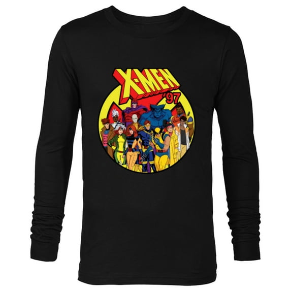Marvel Studios X-Men ’97 Animated Series Team and Title Logo - Long Sleeve T-Shirt for Men - Customized-Black