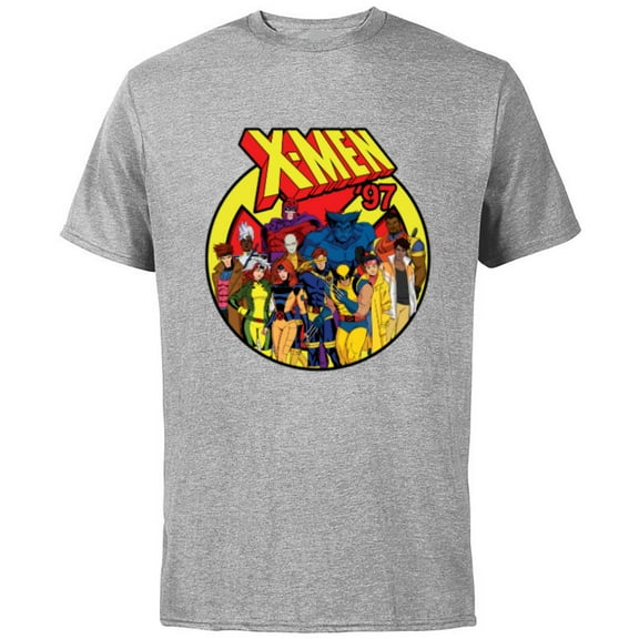 Marvel Studios X-Men ’97 Animated Series Team and Title Logo - Short Sleeve Cotton T-Shirt for Adults - Customized-Athletic Heather