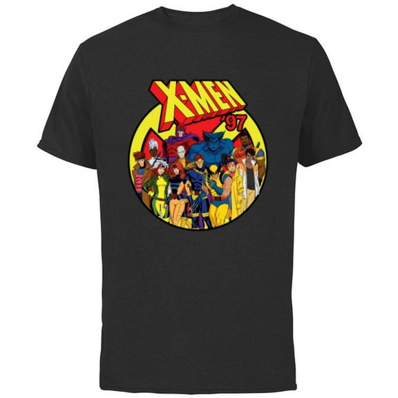 Marvel Studios X-Men ’97 Animated Series Team and Title Logo - Short Sleeve Cotton T-Shirt for Adults - Customized-Black
