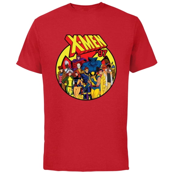 Marvel Studios X-Men ’97 Animated Series Team and Title Logo - Short Sleeve Cotton T-Shirt for Adults - Customized-Red