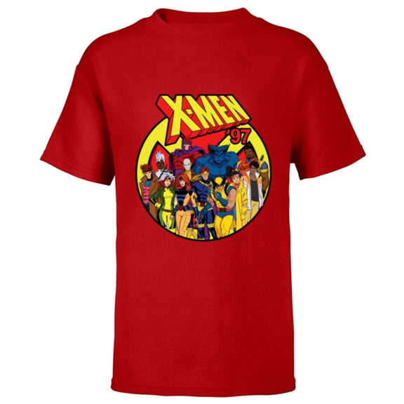 Marvel Studios X-Men ’97 Animated Series Team and Title Logo - Short Sleeve T-Shirt for Kids - Customized-Red