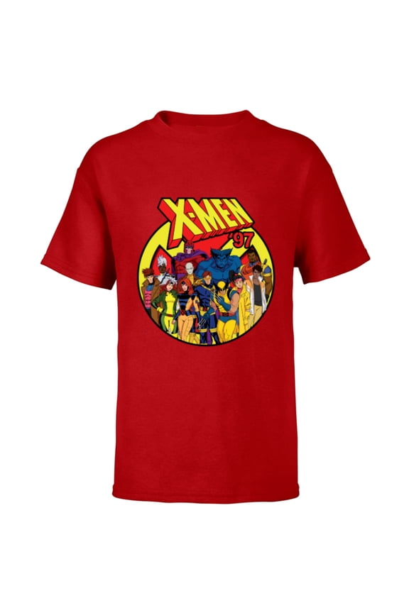 Studios X-Men ’97 Animated Series Team and Title Logo - Short Sleeve T-Shirt for Kids - Customized-Red