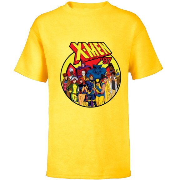 Marvel Studios X-Men ’97 Animated Series Team and Title Logo - Short Sleeve T-Shirt for Kids - Customized-Yellow