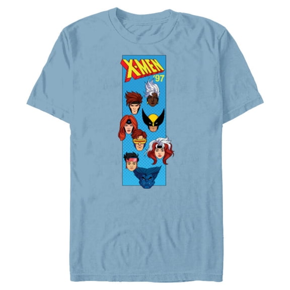 Marvel Studios X-Men ’97 Animated Series Vertical Box Team- Short Sleeve Blended T-Shirt for Adults - Customized-Ocean Blue