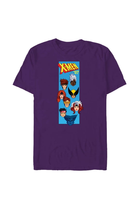 Studios X-Men ’97 Animated Series Vertical Box Team- Short Sleeve Blended T-Shirt for Adults - Customized-Purple