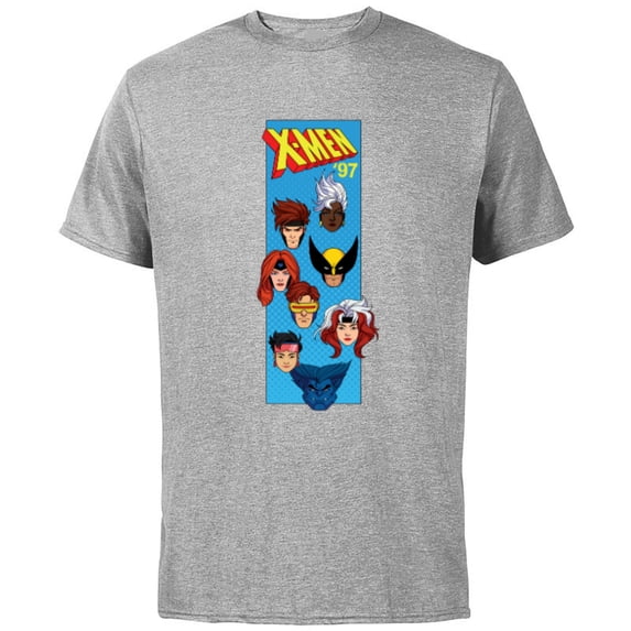 Marvel Studios X-Men ’97 Animated Series Vertical Box Team- Short Sleeve Cotton T-Shirt for Adults - Customized-Athletic Heather
