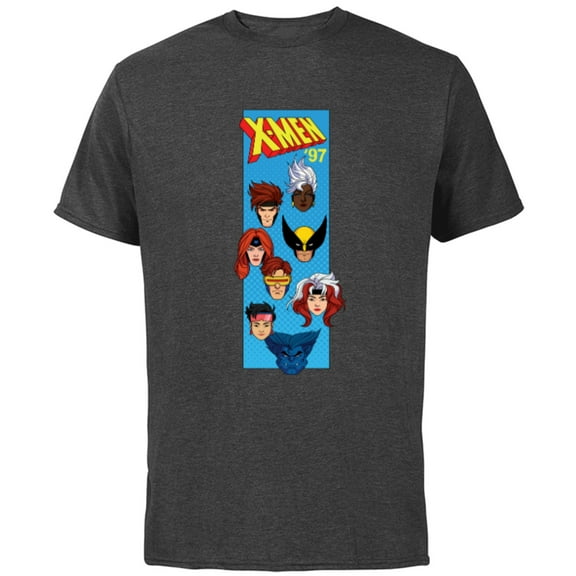Marvel Studios X-Men ’97 Animated Series Vertical Box Team- Short Sleeve Cotton T-Shirt for Adults - Customized-Charcoal