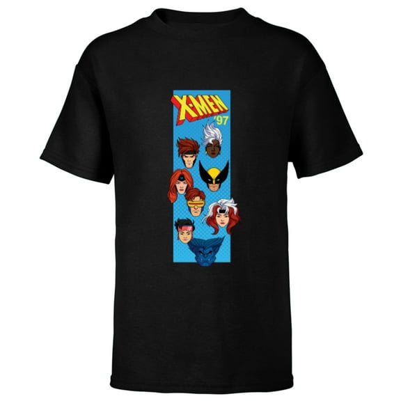 Marvel Studios X-Men ’97 Animated Series Vertical Box Team- Short Sleeve T-Shirt for Kids - Customized-Black