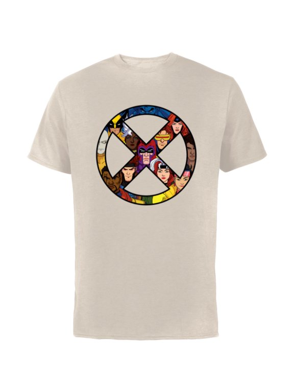 Studios X-Men ’97 Animated Series X-Circle Logo Team - Short Sleeve Cotton T-Shirt for Adults - Customized-Natural