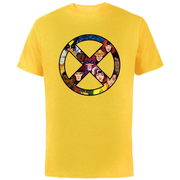 Marvel Studios X-Men ’97 Animated Series X-Circle Logo Team - Short Sleeve Cotton T-Shirt for Adults - Customized-Yellow