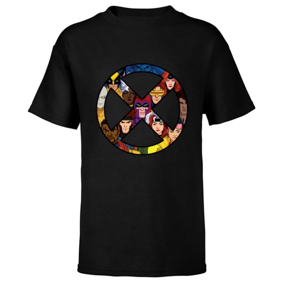 Marvel Studios X-Men ’97 Animated Series X-Circle Logo Team - Short Sleeve T-Shirt for Kids - Customized-Black