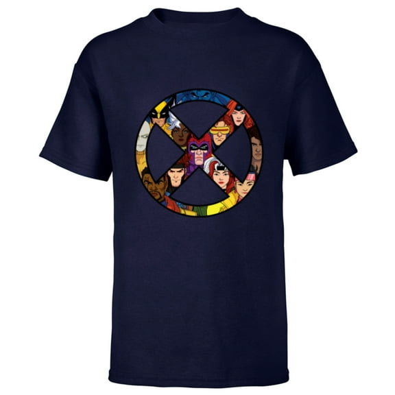 Marvel Studios X-Men ’97 Animated Series X-Circle Logo Team - Short Sleeve T-Shirt for Kids - Customized-Navy