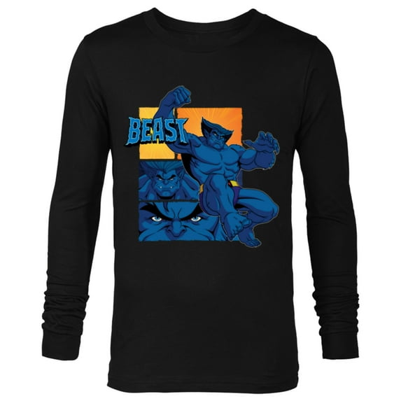 Marvel Studios X-Men ’97 Beast Logo Action Panels- Long Sleeve T-Shirt for Men - Customized-Black