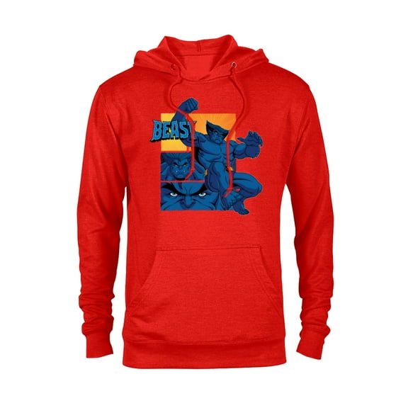 Marvel Studios X-Men ’97 Beast Logo Action Panels- Pullover Hoodie for Adults - Customized-Red