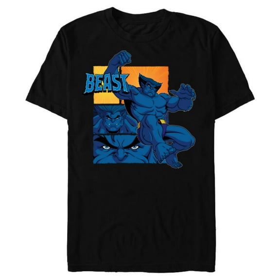 Marvel Studios X-Men ’97 Beast Logo Action Panels- Short Sleeve Blended T-Shirt for Adults - Customized-Black