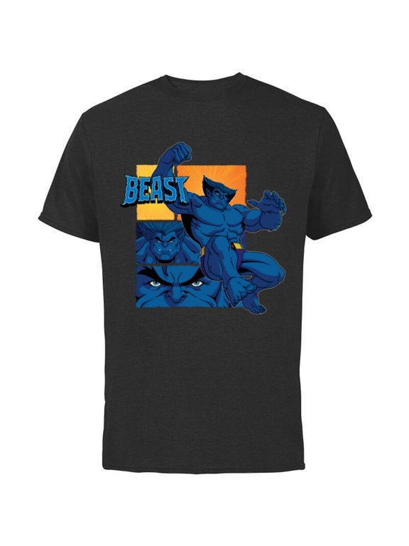 Studios X-Men ’97 Beast Logo Action Panels- Short Sleeve Cotton T-Shirt for Adults - Customized-Black