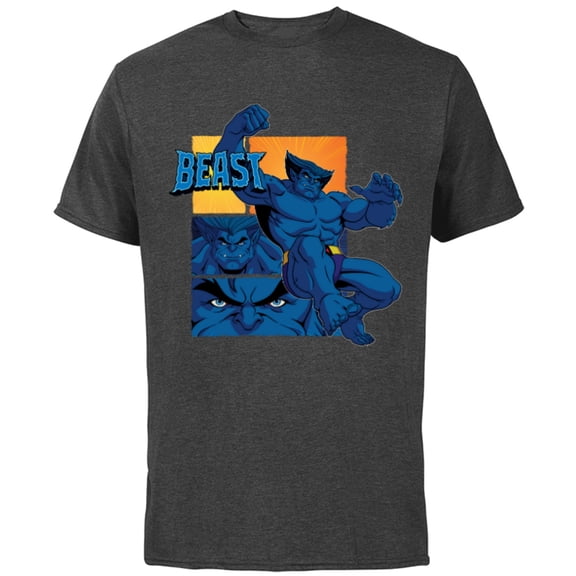 Marvel Studios X-Men ’97 Beast Logo Action Panels- Short Sleeve Cotton T-Shirt for Adults - Customized-Charcoal