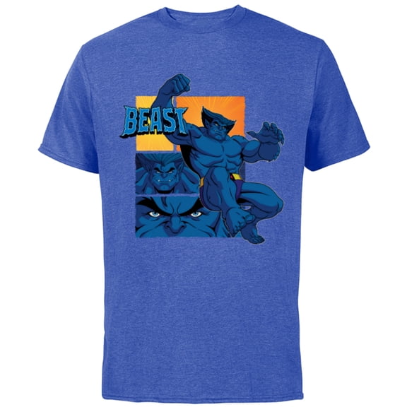 Marvel Studios X-Men ’97 Beast Logo Action Panels- Short Sleeve Cotton T-Shirt for Adults - Customized-Royal Heather