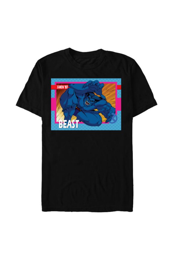 Studios X-Men ’97 Beast Retro Trading Card- Short Sleeve Blended T-Shirt for Adults - Customized-Black
