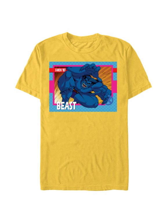 Studios X-Men ’97 Beast Retro Trading Card- Short Sleeve Blended T-Shirt for Adults - Customized-Yellow