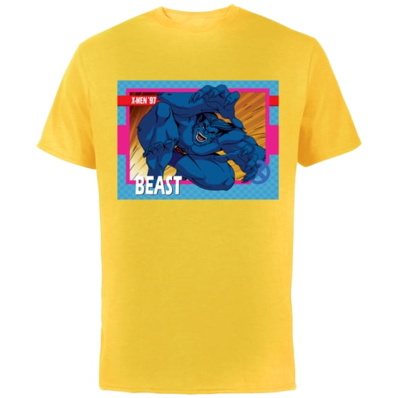 Marvel Studios X-Men ’97 Beast Retro Trading Card- Short Sleeve Cotton T-Shirt for Adults - Customized-Yellow