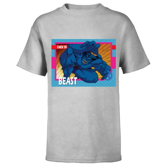 Marvel Studios X-Men ’97 Beast Retro Trading Card- Short Sleeve T-Shirt for Kids - Customized-Athletic Heather