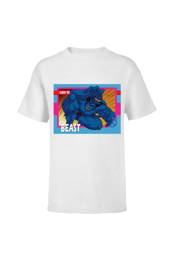 Studios X-Men ’97 Beast Retro Trading Card- Short Sleeve T-Shirt for Kids - Customized-White