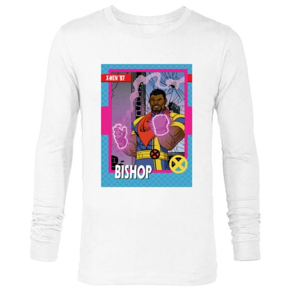 Marvel Studios X-Men ’97 Bishop Retro Trading Card- Long Sleeve T-Shirt for Men - Customized-White
