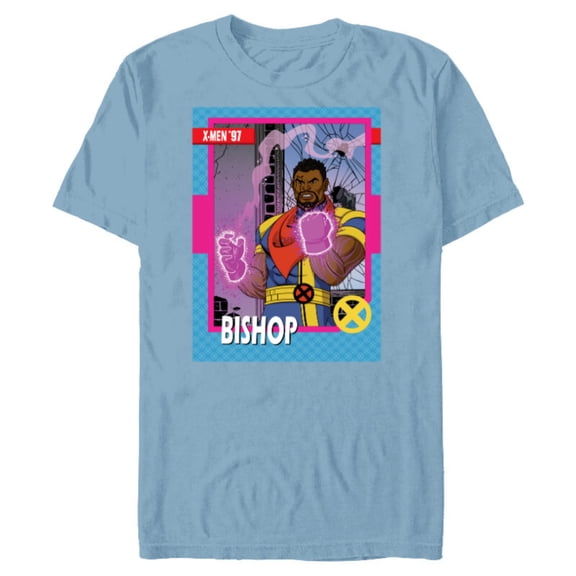Marvel Studios X-Men ’97 Bishop Retro Trading Card- Short Sleeve Blended T-Shirt for Adults - Customized-Ocean Blue