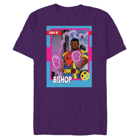 Marvel Studios X-Men ’97 Bishop Retro Trading Card- Short Sleeve Blended T-Shirt for Adults - Customized-Purple