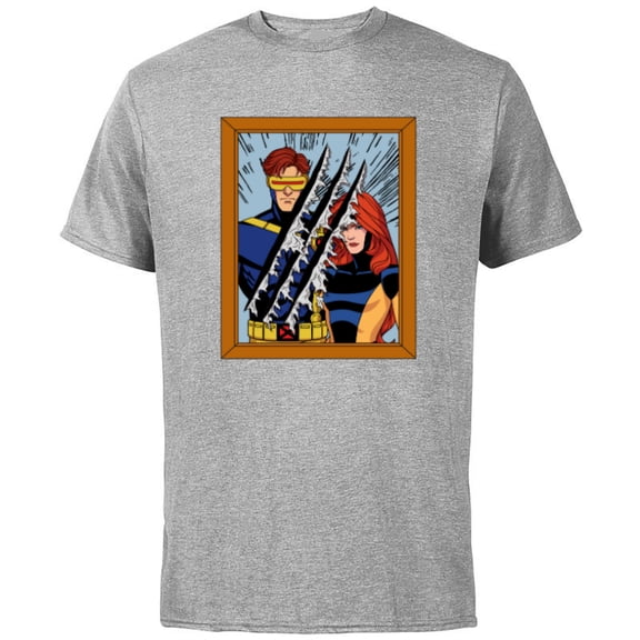 Marvel Studios X-Men ’97 Cyclops Jean Photo Wolverine Claws- Short Sleeve Cotton T-Shirt for Adults - Customized-Athletic Heather