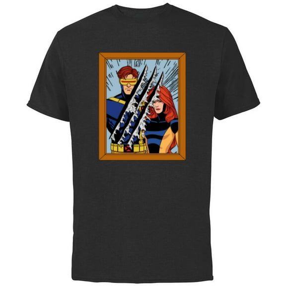 Marvel Studios X-Men ’97 Cyclops Jean Photo Wolverine Claws- Short Sleeve Cotton T-Shirt for Adults - Customized-Black