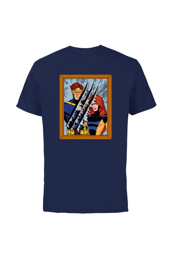 Studios X-Men ’97 Cyclops Jean Photo Wolverine Claws- Short Sleeve Cotton T-Shirt for Adults - Customized-Navy