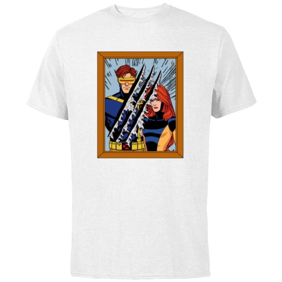 Marvel Studios X-Men ’97 Cyclops Jean Photo Wolverine Claws- Short Sleeve Cotton T-Shirt for Adults - Customized-White