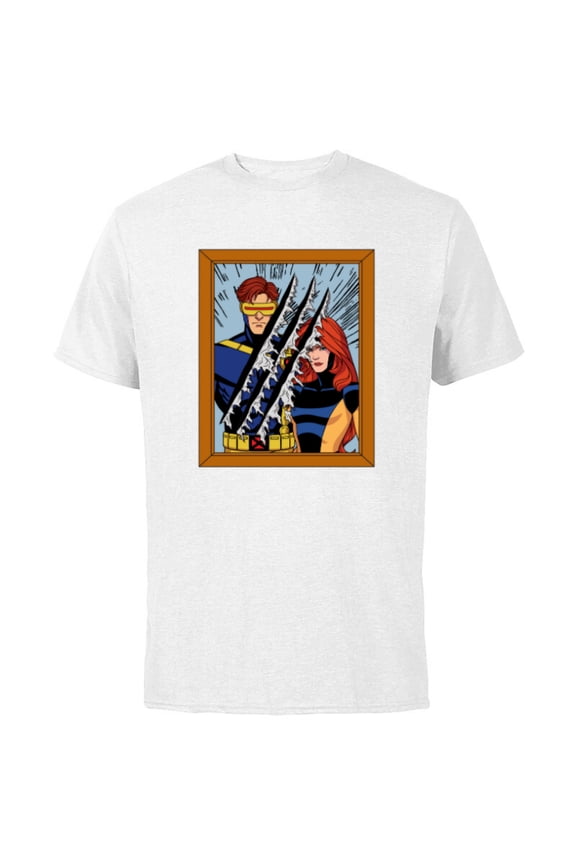 Studios X-Men ’97 Cyclops Jean Photo Wolverine Claws- Short Sleeve Cotton T-Shirt for Adults - Customized-White