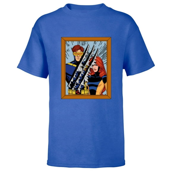 Marvel Studios X-Men ’97 Cyclops Jean Photo Wolverine Claws- Short Sleeve T-Shirt for Kids - Customized-Royal