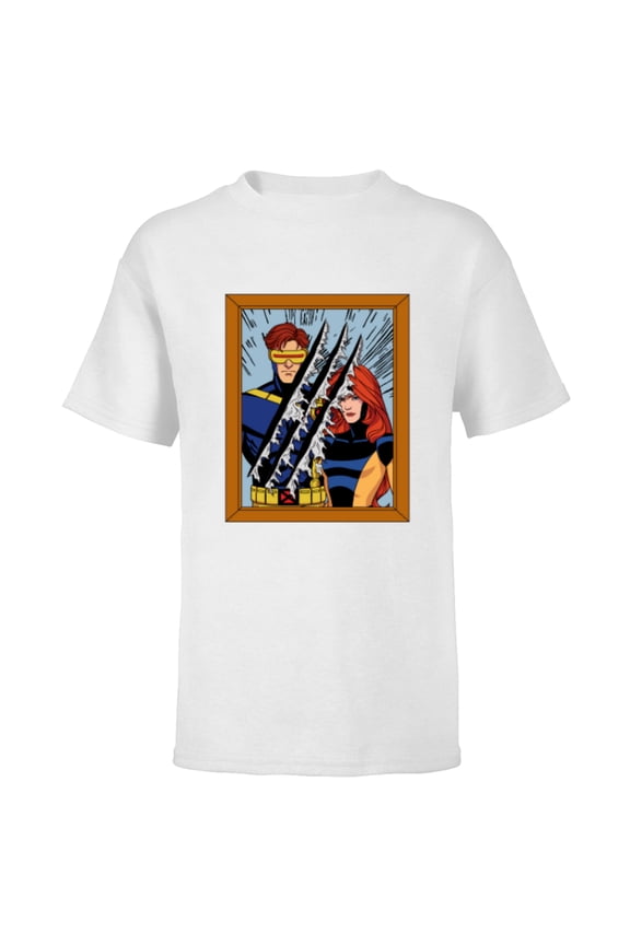 Studios X-Men ’97 Cyclops Jean Photo Wolverine Claws- Short Sleeve T-Shirt for Kids - Customized-White