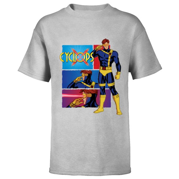 Marvel Studios X-Men ’97 Cyclops Optic Blast Action Panels- Short Sleeve T-Shirt for Kids - Customized-Athletic Heather