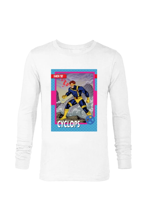 Studios X-Men ’97 Cyclops Retro Trading Card- Long Sleeve T-Shirt for Men - Customized-White