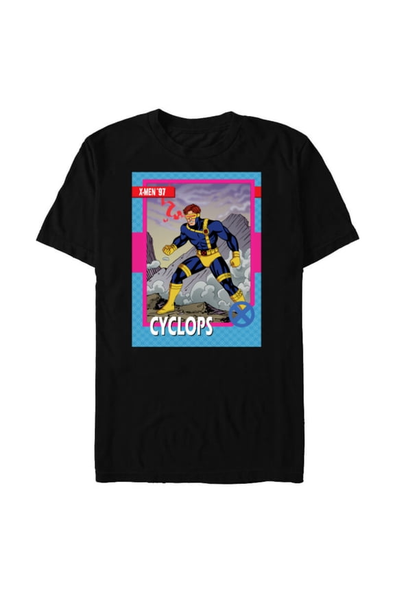 Studios X-Men ’97 Cyclops Retro Trading Card- Short Sleeve Blended T-Shirt for Adults - Customized-Black