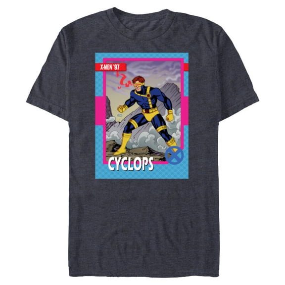 Marvel Studios X-Men ’97 Cyclops Retro Trading Card- Short Sleeve Blended T-Shirt for Adults - Customized-Navy Heather