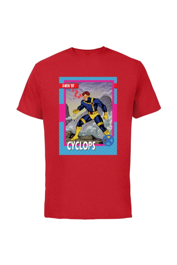 Studios X-Men ’97 Cyclops Retro Trading Card- Short Sleeve Cotton T-Shirt for Adults - Customized-Red
