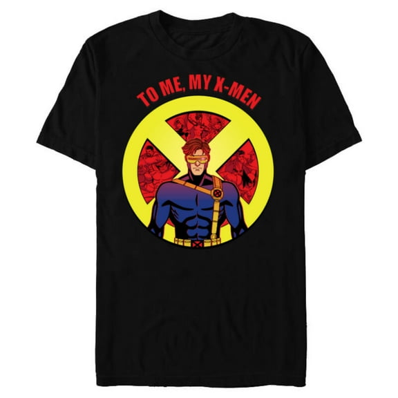 Marvel Studios X-Men ’97 Cyclops X-Logo To Me My X-Men- Short Sleeve Blended T-Shirt for Adults - Customized-Black