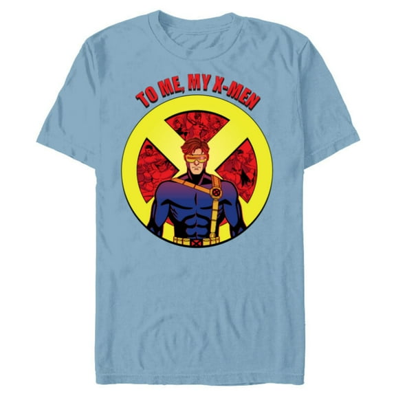 Marvel Studios X-Men ’97 Cyclops X-Logo To Me My X-Men- Short Sleeve Blended T-Shirt for Adults - Customized-Ocean Blue