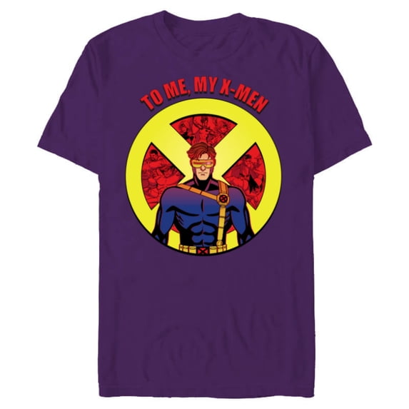 Marvel Studios X-Men ’97 Cyclops X-Logo To Me My X-Men- Short Sleeve Blended T-Shirt for Adults - Customized-Purple