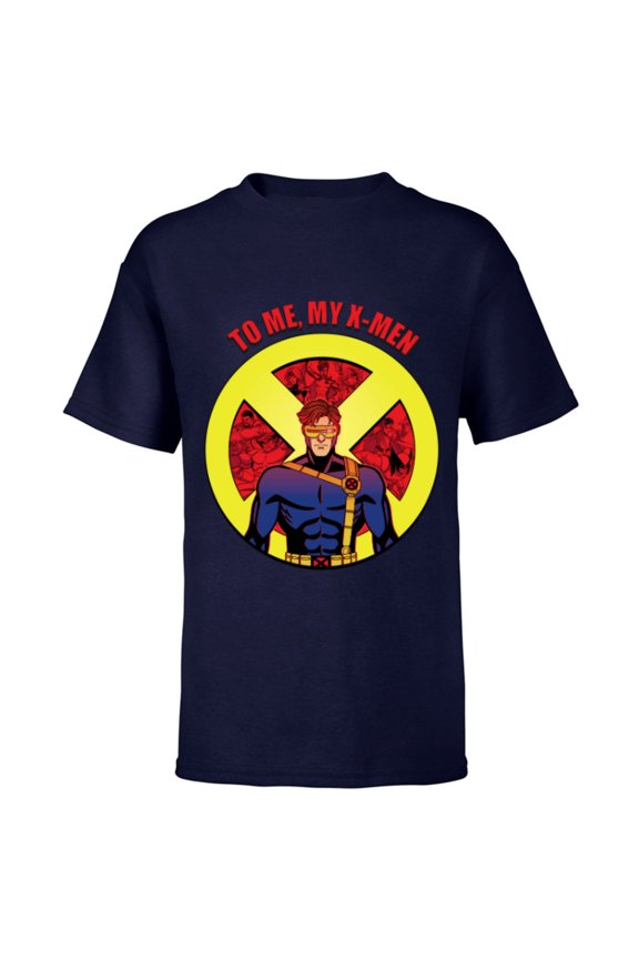 Studios X-Men ’97 Cyclops X-Logo To Me My X-Men- Short Sleeve T-Shirt for Kids - Customized-Navy