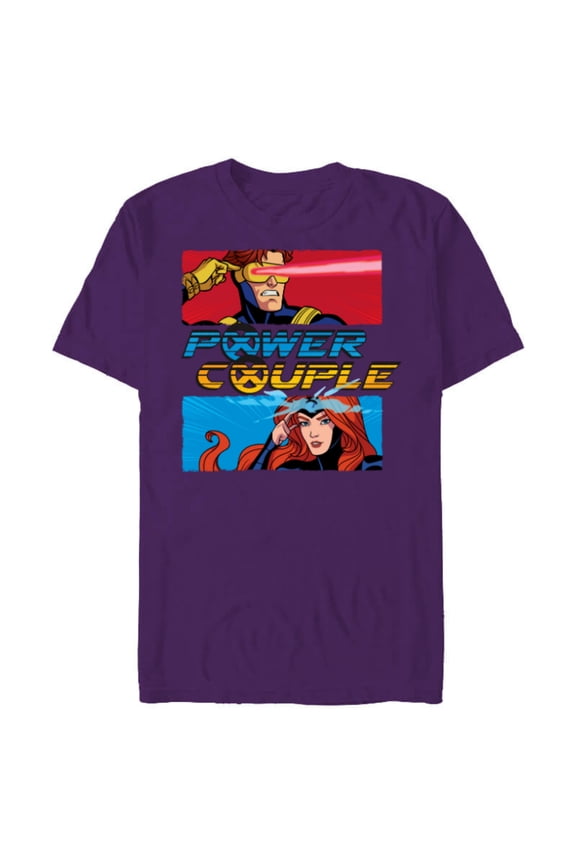Studios X-Men ’97 Cyclops and Jean Grey Power Couple- Short Sleeve Blended T-Shirt for Adults - Customized-Purple