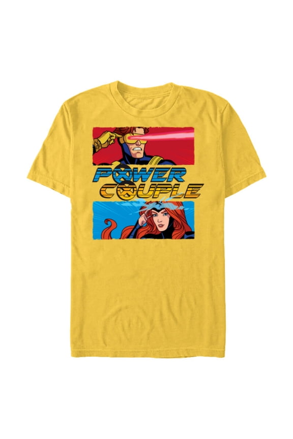 Studios X-Men ’97 Cyclops and Jean Grey Power Couple- Short Sleeve Blended T-Shirt for Adults - Customized-Yellow