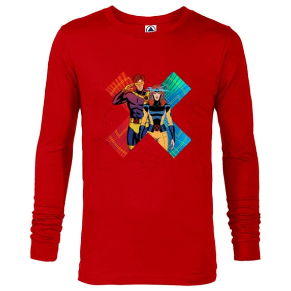Marvel Studios X-Men ’97 Cyclops and Jean Grey X-Symbol- Long Sleeve T-Shirt for Men - Customized-New Red